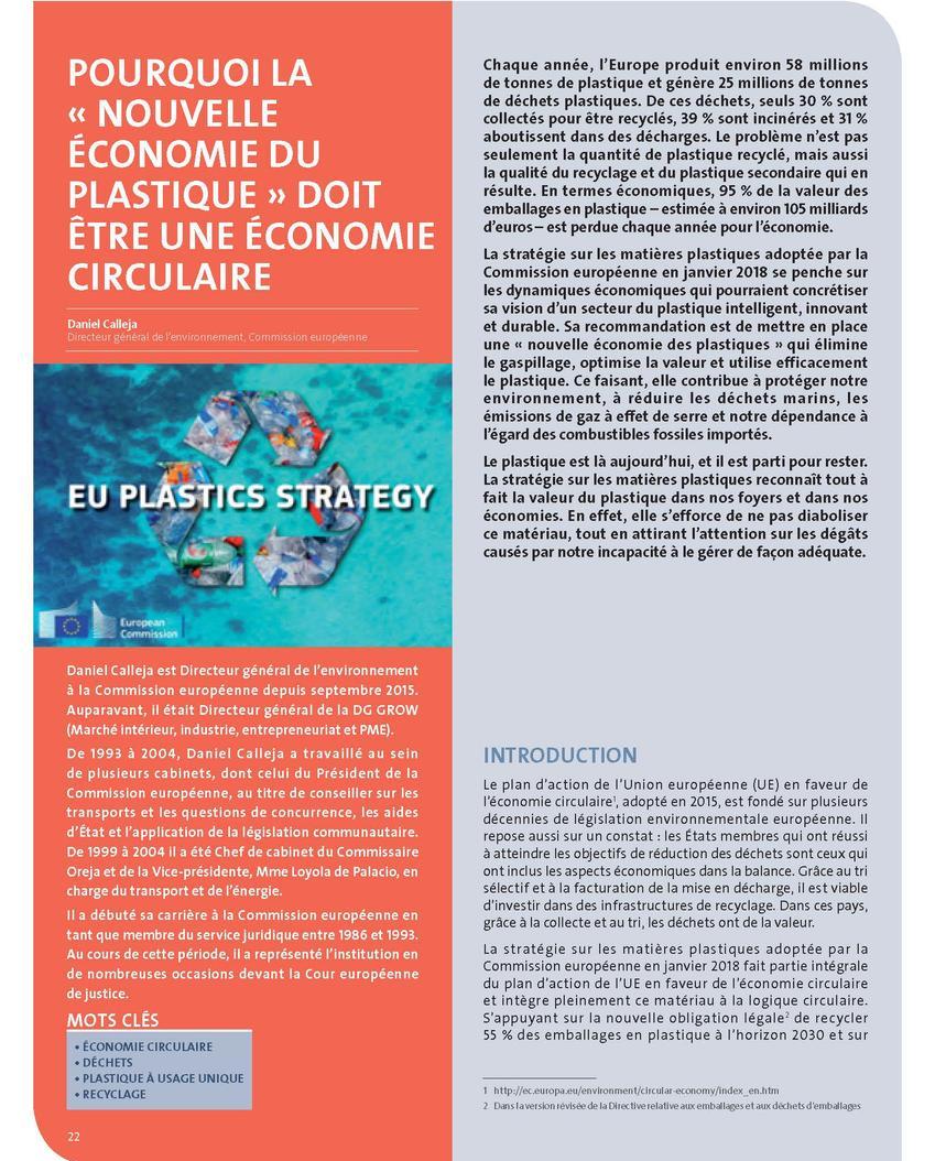 Pourquoi la « nouvelle économie du plastique » doit être une économie circulaire