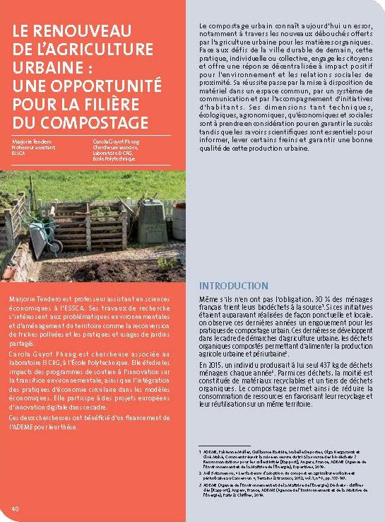 Le renouveau de l’agriculture urbaine : une opportunité pour la filière du compostage