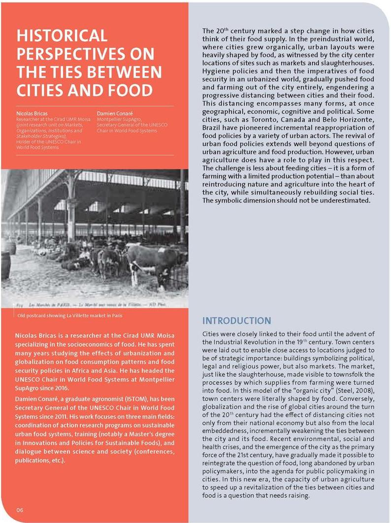 Historical perspectives on the ties between cities and food