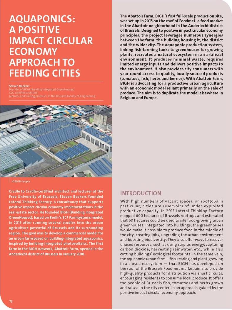 Aquaponics: a positive impact circular economy approach to feeding cities