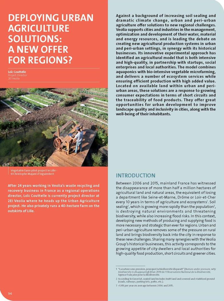 Deploying urban agriculture solutions: a new offer for regions?