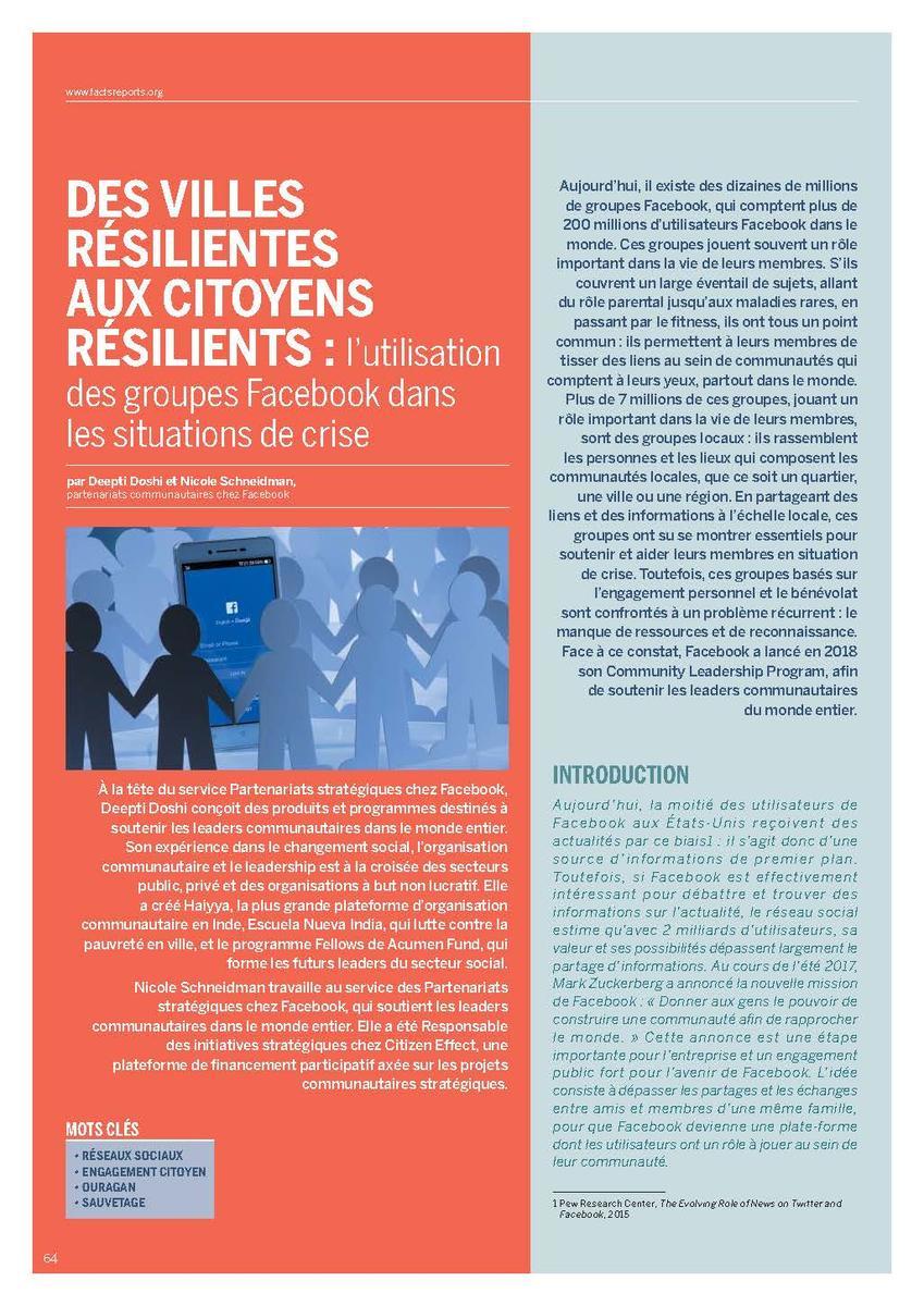 Des villes résilientes aux citoyens résilients