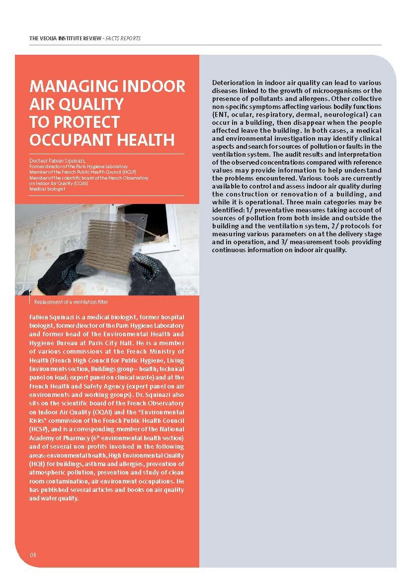 Managing indoor air quality to protect occupant health - Docteur Fabien Squinazi