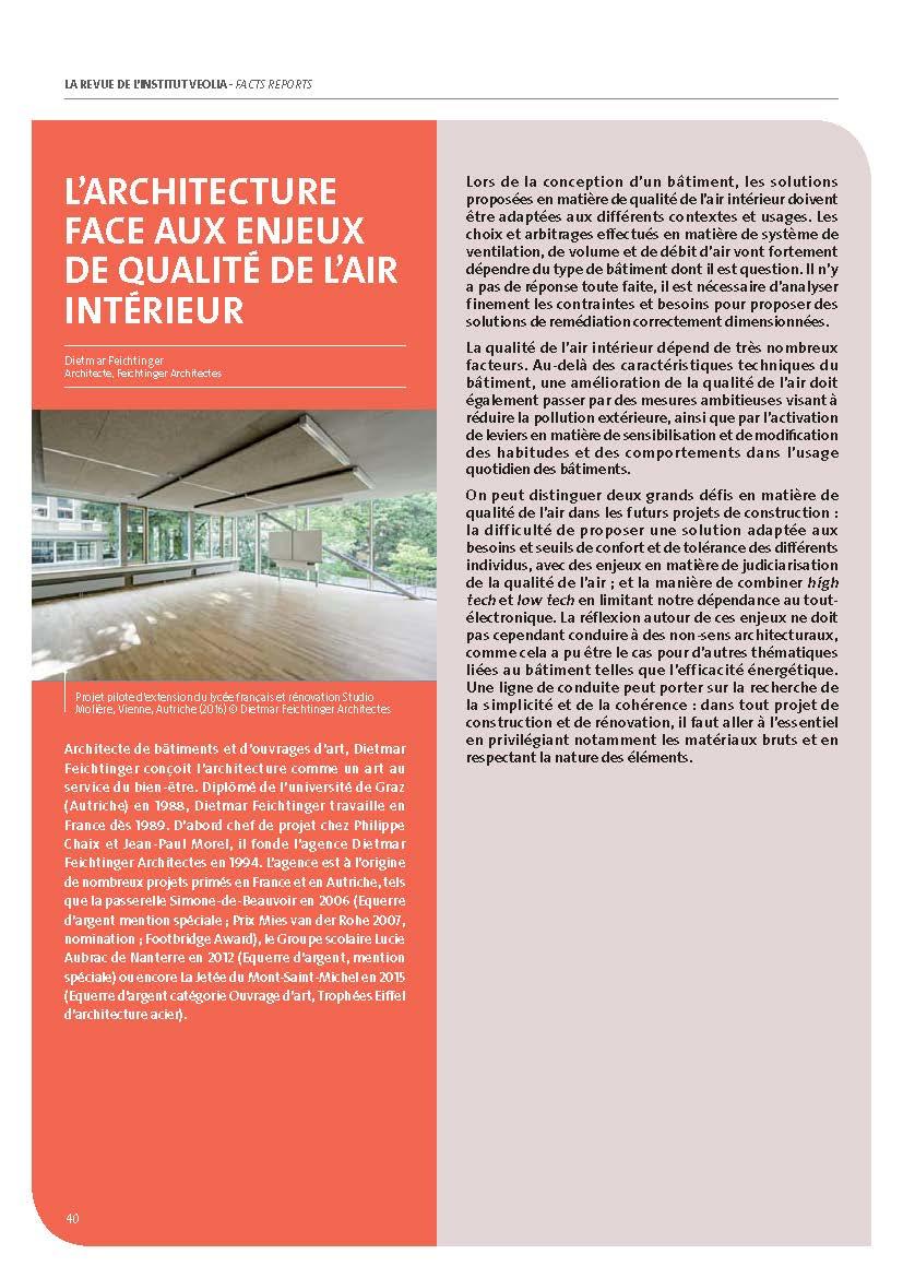 L’architecture face aux enjeux de qualité de l’air intérieur - Dietmar Feichtinger