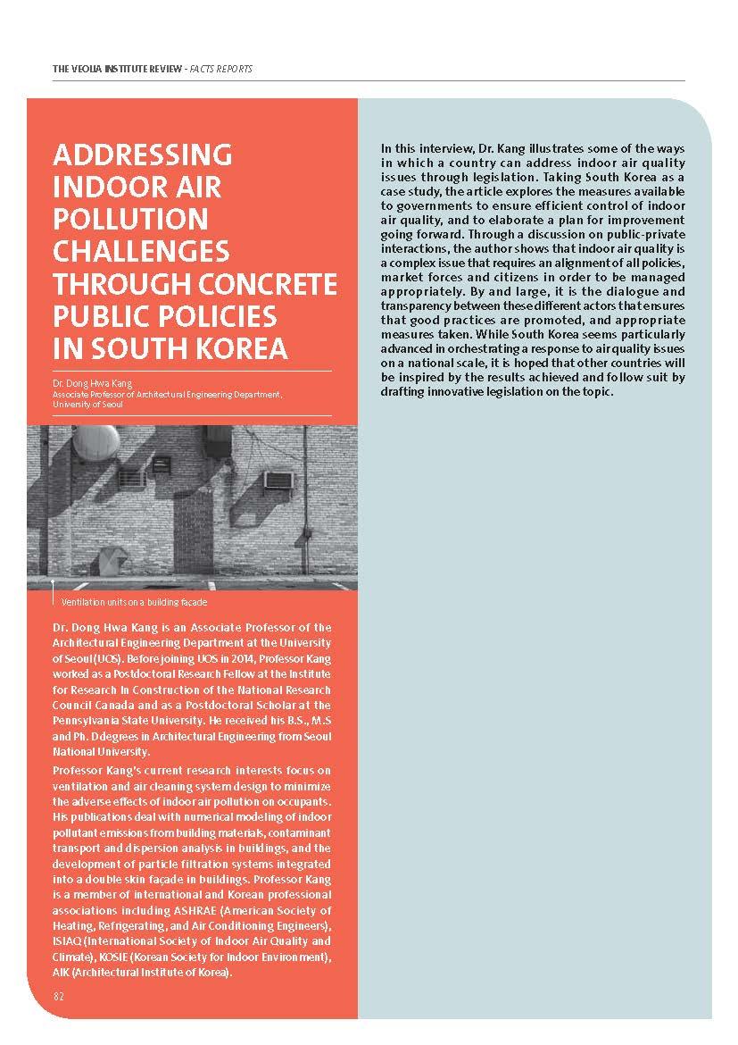 Addressing indoor air pollution challenges through concrete public policies in South Korea - Dr. Dong Hwa Kang