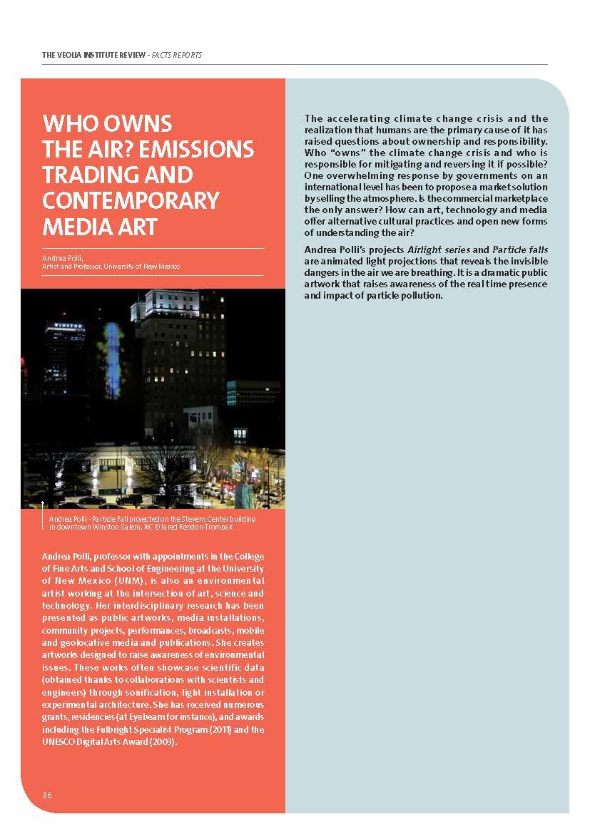 Who owns the air? Emissions trading and contemporary media art - Andrea Polli