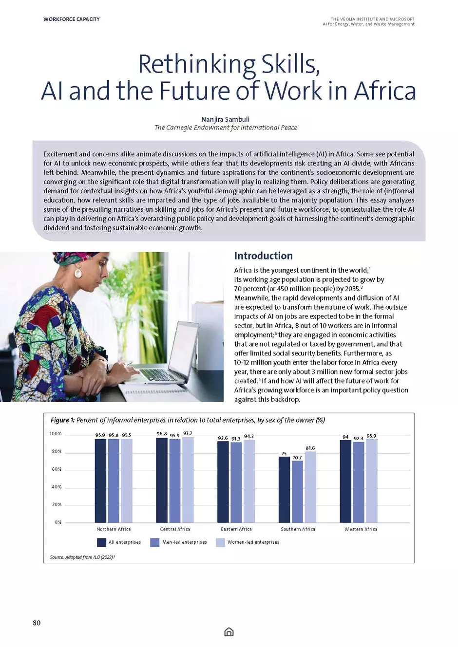 First page of "Rethinking Skills, AI and the Future of Work in Africa"
